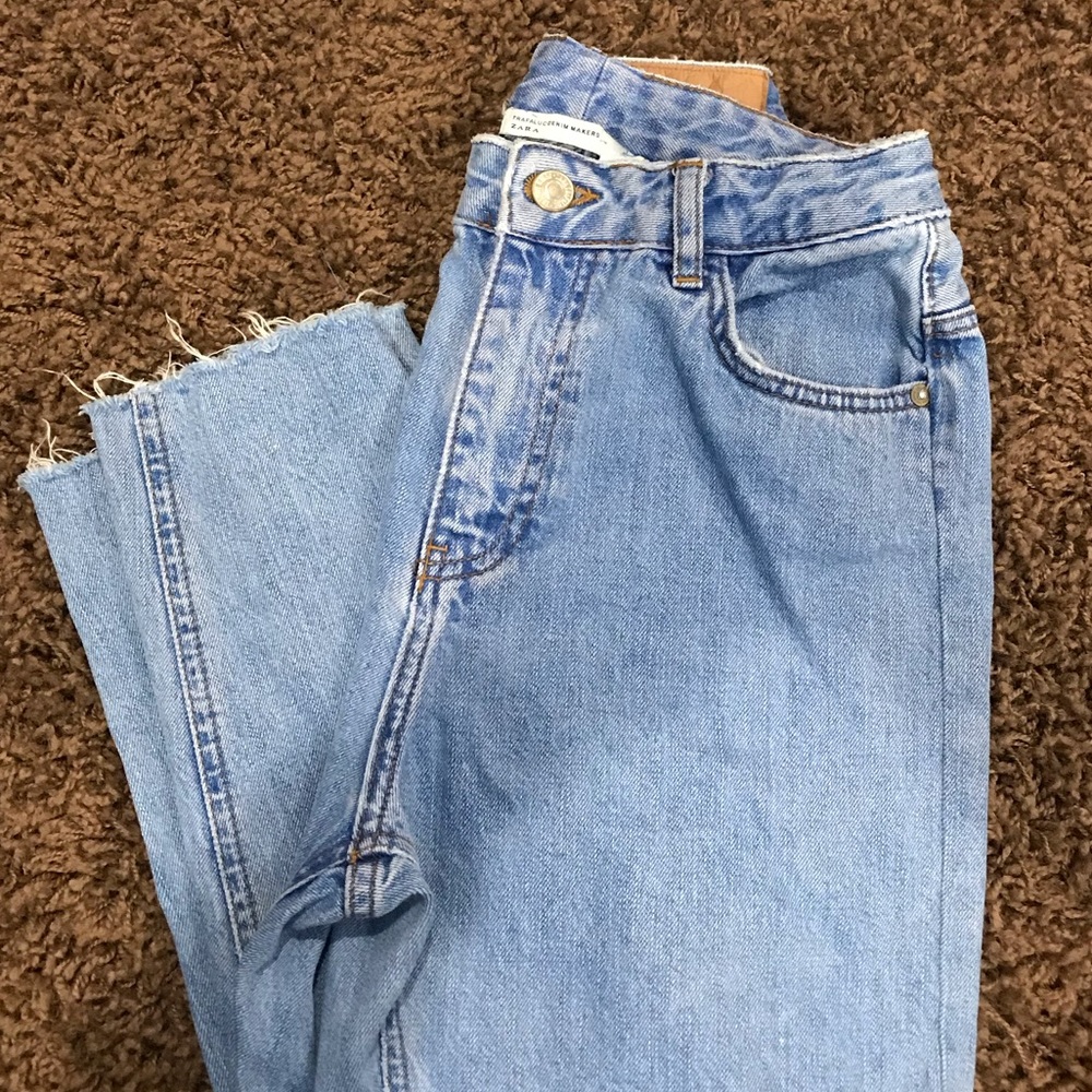 Zara size 2 high rise boyfriend jeans.